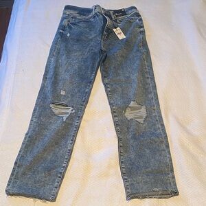 Express High Rise Distressed Denim Jeans